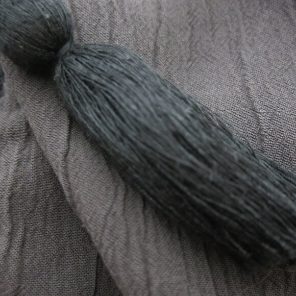 Lou and Grey  Womens S Tunic Shift Dress Sleeveless Tassels Gray Embroidered - Picture 5 of 11